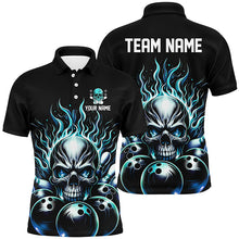 Load image into Gallery viewer, Personalized Multi-Color Skull Bowling Shirt For Men, Women And Kids, Custom Team&#39;S Name Flame Bowler Jerseys IPHW5927