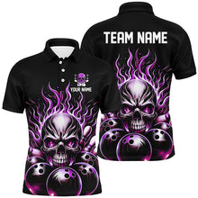 Load image into Gallery viewer, Personalized Multi-Color Skull Bowling Shirt For Men, Women And Kids, Custom Team&#39;S Name Flame Bowler Jerseys IPHW5927