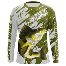 Load image into Gallery viewer, Angry Walleye Custom Long Sleeve Tournament Fishing Shirts, Walleye Fishing Jerseys IPHW6201