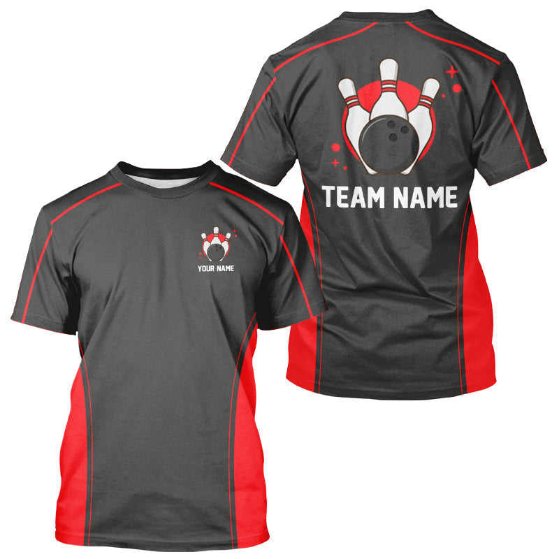 Custom Bowling League T-Shirts For Men, Personalized Bowling Team Jerseys IPHW5163
