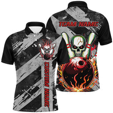 Load image into Gallery viewer, Custom Multi-Color Flame Skull Bowling Team Shirts For Men And Women, Flaming Bowling Jerseys Bowlers Outfit IPHW6556