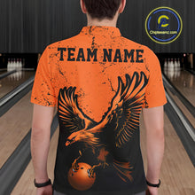 Load image into Gallery viewer, Custom Orange Eagle Men Bowling Polo Shirts Grunge Vintage Bowling Team Jerseys Bowlers Outfits IPHW5343