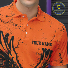Load image into Gallery viewer, Custom Orange Eagle Men Bowling Polo Shirts Grunge Vintage Bowling Team Jerseys Bowlers Outfits IPHW5343