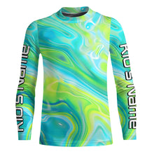 Load image into Gallery viewer, Blue And Green Water Ripple Camo Custom Uv Protection Long Sleeve Performance Fishing Shirts IPHW5971