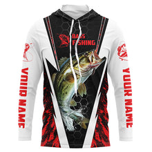 Load image into Gallery viewer, Personalized Bass Fishing Sport Jerseys, Bass Fishing Long Sleeve Tournament Shirts | Red Camo IPHW4405