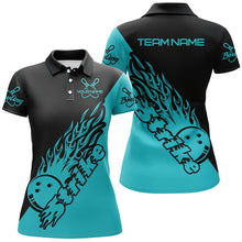 Load image into Gallery viewer, Custom Bowling Shirts For Women, Bowling Team Shirts Bowling Strike | Ball Blue IPHW5173