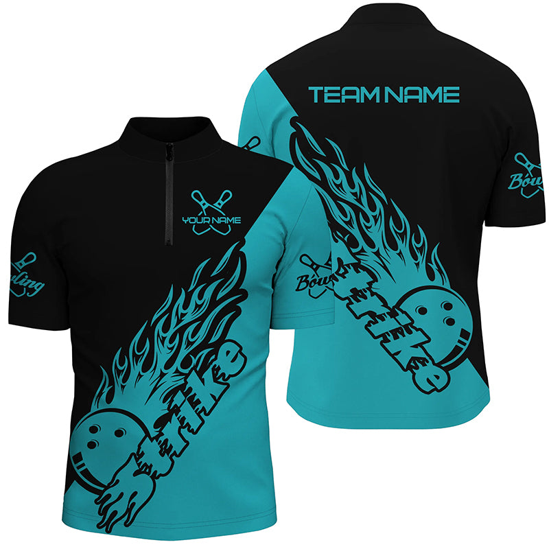 Custom Bowling Shirts For Men, Bowling Team Shirts Bowling Strike | Ball Blue IPHW5173