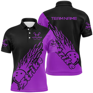 Custom Bowling Shirts For Men, Bowling Team Shirts Bowling Strike | Purple IPHW5174