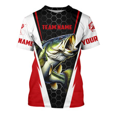 Load image into Gallery viewer, Custom Bass Fishing jerseys for Fishing team, Largemouth Bass Long sleeve Fishing Shirts | red IPHW3549