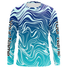 Load image into Gallery viewer, Blue Water Camo Custom Long Sleeve Performance Fishing Shirts, Sun Protection Fishing Jerseys IPHW5863