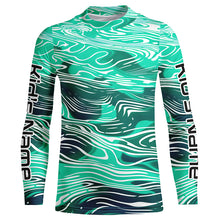 Load image into Gallery viewer, Green Water Camo Custom Long Sleeve Tournament Fishing Shirts, Uv Protection Fishing Jerseys IPHW5867