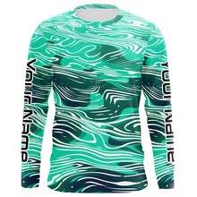 Load image into Gallery viewer, Green Water Camo Custom Long Sleeve Tournament Fishing Shirts, Uv Protection Fishing Jerseys IPHW5867