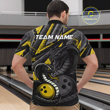 Load image into Gallery viewer, Custom Grunge Black And Yellow Cobra Snake Bowling Men Quarter-Zip Shirts With Team Name IPHW9028