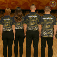 Load image into Gallery viewer, Custom Yellow Flame Dragon Bowling Men Polo Shirts, Dragon Bowling League Shirt IPHW10225
