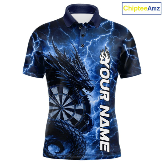 Custom Blue Thunder Lightning Dragon Dart Jerseys, Multi Styles Dart Team Shirts For Men, Women And Kid IPHW10396