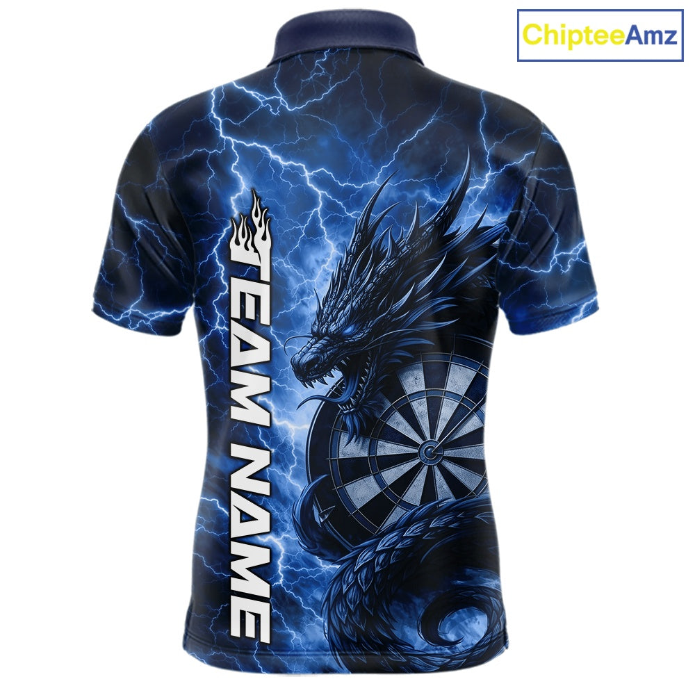 Custom Blue Thunder Lightning Dragon Dart Jerseys, Multi Styles Dart Team Shirts For Men, Women And Kid IPHW10396
