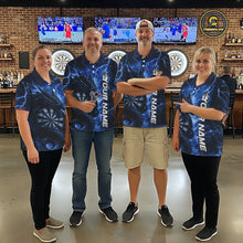 Load image into Gallery viewer, Custom Blue Thunder Lightning Dragon Dart Jerseys, Multi Styles Dart Team Shirts For Men, Women And Kid IPHW10396