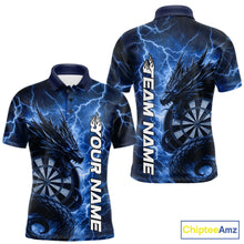 Load image into Gallery viewer, Custom Blue Thunder Lightning Dragon Dart Jerseys, Multi Styles Dart Team Shirts For Men, Women And Kid IPHW10396