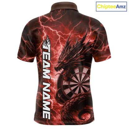 Custom Red Thunder Lightning Dragon Dart Jerseys, Multi Styles Dart Team Shirts For Men, Women And Kid IPHW10397