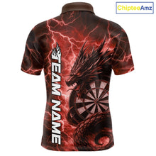 Load image into Gallery viewer, Custom Red Thunder Lightning Dragon Dart Jerseys, Multi Styles Dart Team Shirts For Men, Women And Kid IPHW10397
