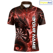 Load image into Gallery viewer, Custom Red Thunder Lightning Dragon Dart Jerseys, Multi Styles Dart Team Shirts For Men, Women And Kid IPHW10397