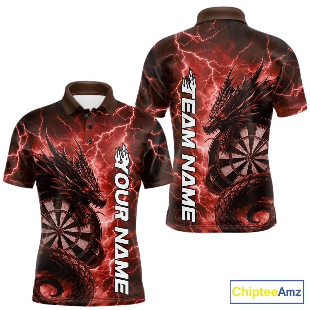 Custom Red Thunder Lightning Dragon Dart Jerseys, Multi Styles Dart Team Shirts For Men, Women And Kid IPHW10397