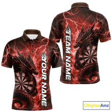 Load image into Gallery viewer, Custom Red Thunder Lightning Dragon Dart Jerseys, Multi Styles Dart Team Shirts For Men, Women And Kid IPHW10397