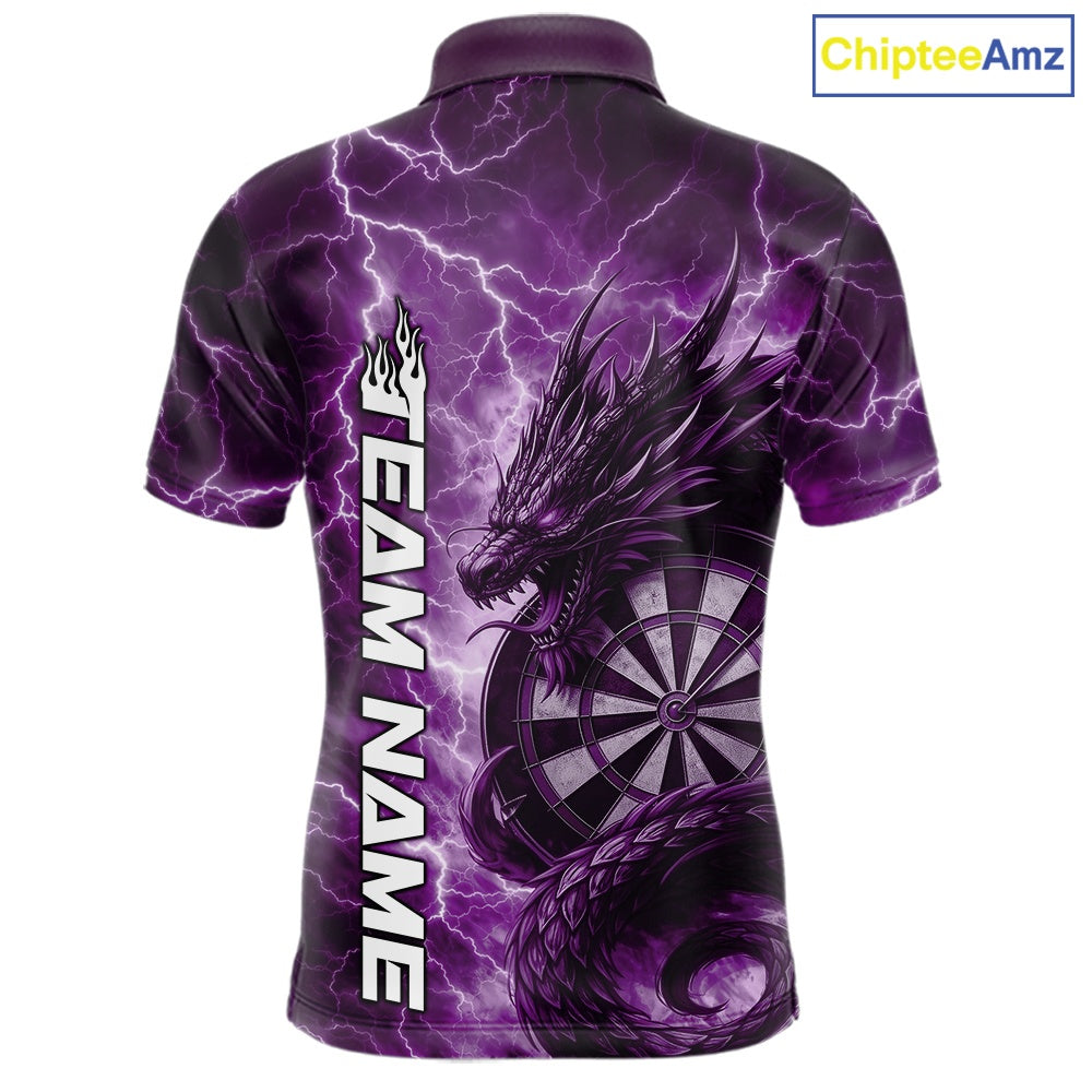 Custom Purple Thunder Lightning Dragon Dart Jerseys, Multi Styles Dart Team Shirts For Men, Women And Kid IPHW10399