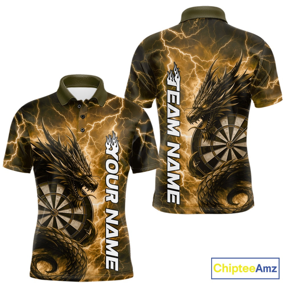 Custom Yellow Thunder Lightning Dragon Dart Jerseys, Multi Styles Dart Team Shirts For Men, Women And Kid IPHW10400