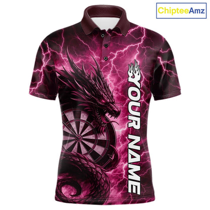 Custom Pink Thunder Lightning Dragon Dart Jerseys, Multi Styles Dart Team Shirts For Men, Women And Kid IPHW10401