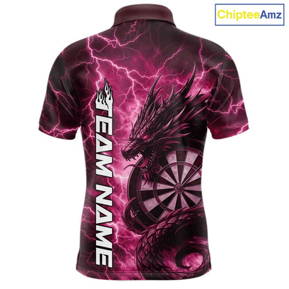 Custom Pink Thunder Lightning Dragon Dart Jerseys, Multi Styles Dart Team Shirts For Men, Women And Kid IPHW10401