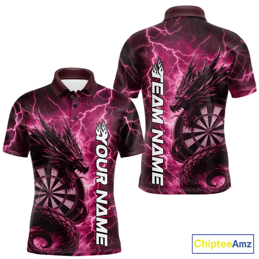 Custom Pink Thunder Lightning Dragon Dart Jerseys, Multi Styles Dart Team Shirts For Men, Women And Kid IPHW10401