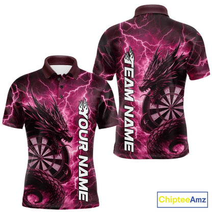 Custom Pink Thunder Lightning Dragon Dart Jerseys, Multi Styles Dart Team Shirts For Men, Women And Kid IPHW10401