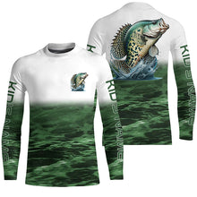 Load image into Gallery viewer, Personalized Crappie Fishing Long Sleeve Tournament Shirts, Crappie Fishing Jerseys | Green IPHW6035