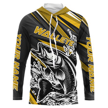 Load image into Gallery viewer, Custom Walleye Fishing Jerseys, Walleye Long Sleeve Performance Fishing Shirts | Yellow IPHW6296