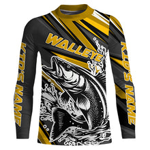 Load image into Gallery viewer, Custom Walleye Fishing Jerseys, Walleye Long Sleeve Performance Fishing Shirts | Yellow IPHW6296