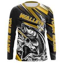 Load image into Gallery viewer, Custom Walleye Fishing Jerseys, Walleye Long Sleeve Performance Fishing Shirts | Yellow IPHW6296