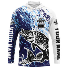 Load image into Gallery viewer, Custom Pike Fishing Jerseys, Pike Fishing Long Sleeve Performance Shirts | Blue IPHW6300