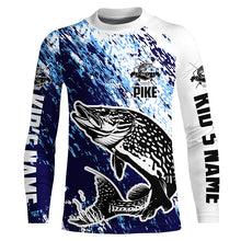 Load image into Gallery viewer, Custom Pike Fishing Jerseys, Pike Fishing Long Sleeve Performance Shirts | Blue IPHW6300