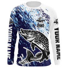 Load image into Gallery viewer, Custom Pike Fishing Jerseys, Pike Fishing Long Sleeve Performance Shirts | Blue IPHW6300