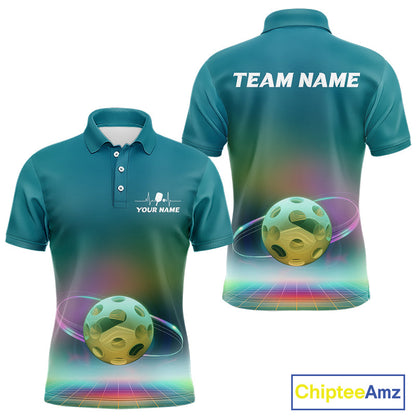 Custom Galaxy Colors Holographic Pickleball Team Polo Shirts For Men, Pickleball League Shirt IPHW9436