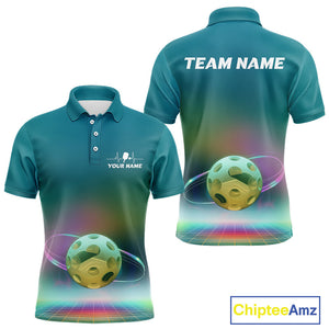 Custom Galaxy Colors Holographic Pickleball Team Polo Shirts For Men, Pickleball League Shirt IPHW9436