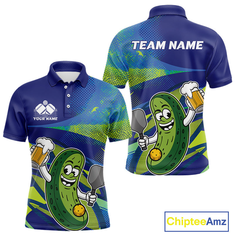 Custom Funny Pickles Play Pickleball Polo Shirts For Men, Pickleball Team Shirt IPHW9437