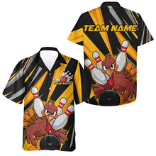 Load image into Gallery viewer, Custom Funny Turkey Men And Women Team Bowling Shirts, Yellow Thanksgiving Bowling Fall Outfits IPHW7661