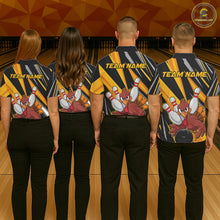 Load image into Gallery viewer, Custom Funny Turkey Bowling Shirts For Men, Yellow Thanksgiving Bowling Shirt Team Fall Outfits IPHW7661