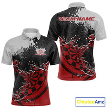 Load image into Gallery viewer, Custom Black And Red Dartboard Dart Team Men Polo Shirt, Dartboard Pattern Dart Jerseys IPHW9987