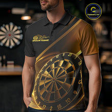 Load image into Gallery viewer, Custom Black And Gold Dartboard Dart Team Jerseys, Dart League Polo Shirt For Men IPHW9992