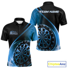 Load image into Gallery viewer, Custom Black And Blue Dartboard Dart Team Jerseys, Dart League Polo Shirt For Men IPHW9993