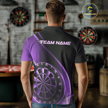 Load image into Gallery viewer, Custom Black And Purple Dartboard Dart Team Jerseys, Dart League Polo Shirt For Men IPHW9994