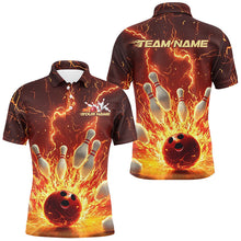 Load image into Gallery viewer, Custom Flame Bowling Shirts For Men, Fire Bowling Team League Shirt Bowler Uniform Outfits IPHW7895